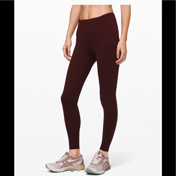 lululemon athletica Pants - Lululemon Fast and Free HR 28” NWT Size 4 Burgundy